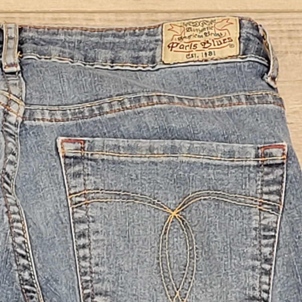 👖Paris Blues Jeans Womens 5 Medium Wash Flare Stretch Low Rise Y2K 90's Boho - Picture 14 of 16